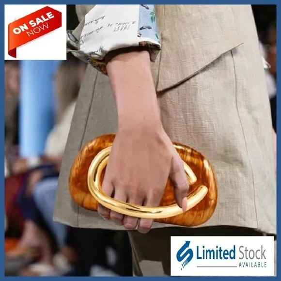 PU Leather Evening Clutch with Chain Handle, Magnetic Closure, 7.5x3x4.3 Inches - Picture 4 of 8